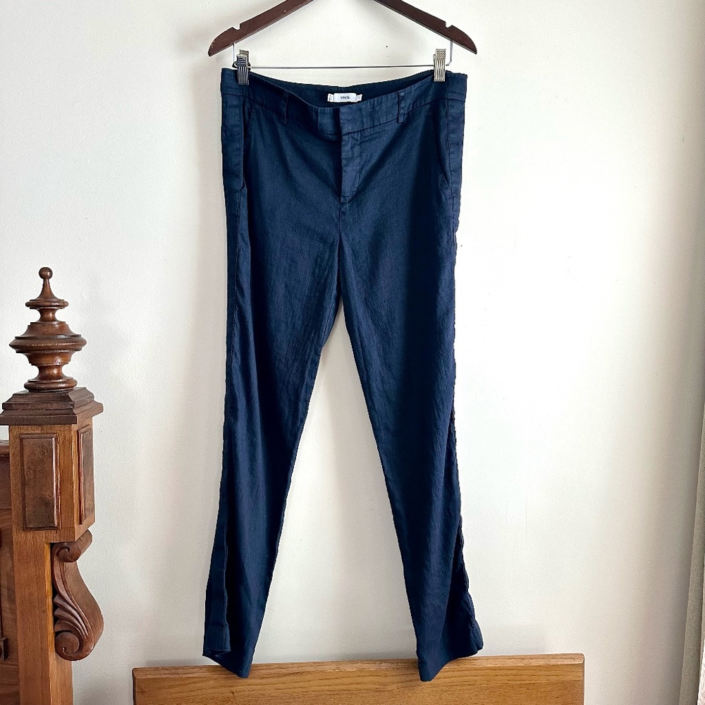 Vince • Linen Navy‎ Classic Pant